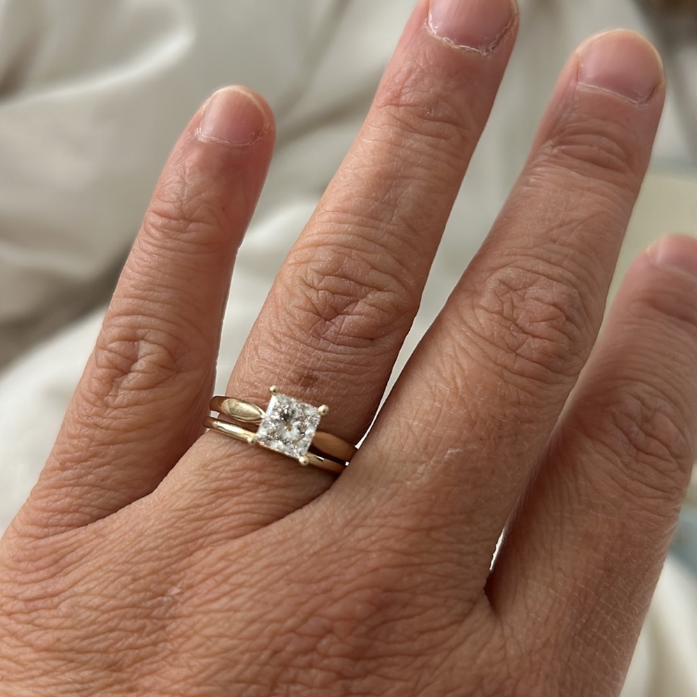 1.5 Princess cut lab diamond in 14k yellow gold, E, VS1 - Picture 7 of 11
